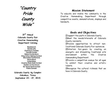 “Country Pride County Wide” 37th Annual Colorado County Fair