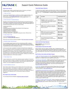 Support Quick Reference Guide Support Case Lifecycle Target Initial Support Response  All Support cases, whether opened through the web or the phone, go through a