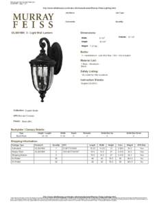 Vist our web site at www.Feiss.com OL3001BK - page 1 of 1  http://www.elitefixtures.com/index.cfm/manufacturer/Murray-Feiss-Lighting.html Job Name: