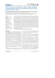 ORIGINAL RESEARCH ARTICLE published: 29 July 2013 doi: [removed]fmicb[removed]Sulfate reduction controlled by organic matter availability in deep sediment cores from the saline, alkaline Lake Van