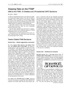 V OL . 18, N O . 9 ■ M ARCHA LLEN ’ S T RADEMARK D IGEST ■ 9 Keeping Tabs on the TTAB® 2004 at the TTAB: 12 Citables and 3 Precedential CAFC Decisions