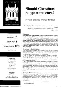 Should Christians support the Euro?