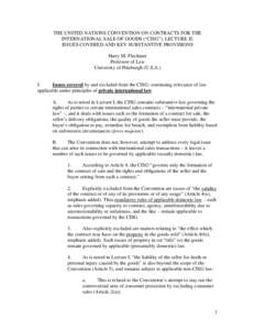 United Nations Convention on Contracts for the International Sale of Goods / Contract / Risk of loss / Breach of contract / Specific performance / Consequential damages / Cover / Unconscionability / Force majeure / Contract law / Law / Private law