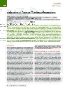Hallmarks of Cancer: The Next Generation
