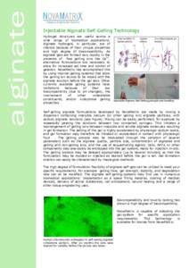 alginate  7 Injectable Alginate Self-Gelling Technology Hydrogel structures are useful across a