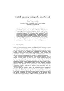 Mathematics / Computing / Genetic algorithms / Evolutionary algorithms / Operations research / Genetic programming / Wireless sensor network / Distributed computing / Algorithm / Mathematical optimization / Applied mathematics / Cybernetics