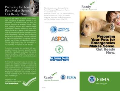 Public safety / Emergency management / Animal identification / Humanitarian aid / Occupational safety and health / Microchip implant / Pet first aid / Pet / Survival kit / Pets / Disaster preparedness / Human behavior