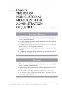 .........Chapter 9  THE USE OF NON-CUSTODIAL MEASURES IN THE ADMINISTRATION