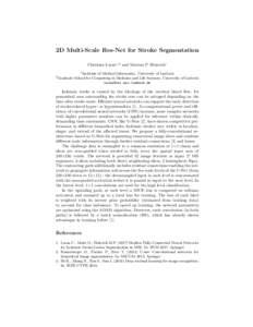 2D Multi-Scale Res-Net for Stroke Segmentation Christian Lucas1,2 and Mattias P. Heinrich1 1 2