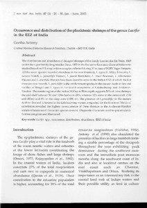 J. mar. biol. Ass. India, 47 (1) : [removed], Jan. - June, 2005  Occurrence and distribution of the planktonic shrimps of the genus Lucifer