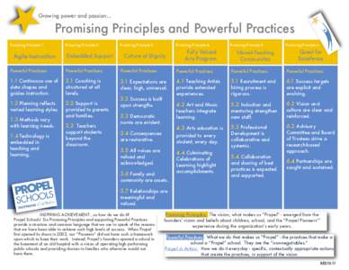 Growing power and passion...  Promising Principles and Powerful Practices Promising Principle 1:  Promising Principle 2: