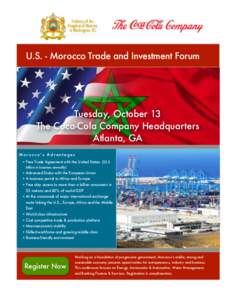 Embassy of the Kingdom of Morocco in Washington, DC U.S. - Morocco Trade and Investment Forum