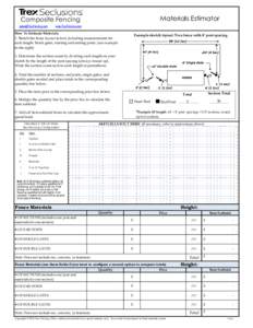 Materials Estimator  Composite Fencing   www.TrexFencing.com