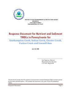 Paxton Creek Water Quality and Biological Data – Susquehanna River Basin Commission, 2005 and 2006