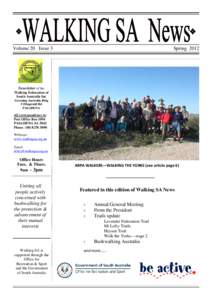 Volume 20 Issue 3  Spring 2012 Newsletter of the Walking Federation of