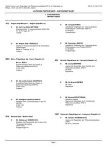 13ème Forum sur la Régulation des Télécommunications/TIC & le Partenariat en Afrique, 18-20 Juin 2012, Libreville, Gabon:41:32  LISTE DES PARTICIPANTS - PARTICIPANTS LIST