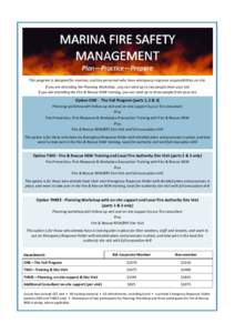 MARINA FIRE SAFETY MANAGEMENT Plan Plan— —Practice Practice—