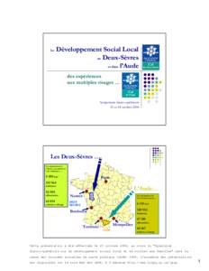 Le  Développement Social Local en Deux-Sèvres et dans l’Aude des expériences