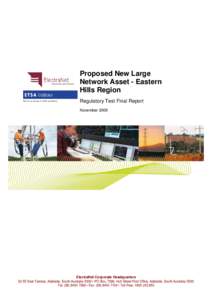 Proposed New Large Network Asset - Eastern Hills Region Regulatory Test Final Report November 2009