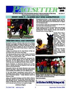 The Official Newsletter of the Standardbred Breeders & Owners Association of New Jersey  Vol. 32, No. 5 Representing owners, breeders, drivers, trainers & caretakers