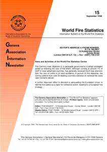 15 September 1999 World Fire Statistics International Association for the Study of Insurance Economics