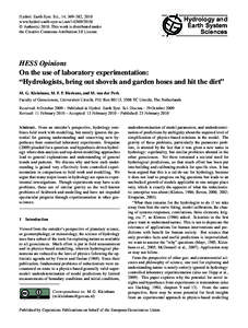 Hydrol. Earth Syst. Sci., 14, 369–382, 2010 www.hydrol-earth-syst-sci.net/ © Author(sThis work is distributed under the Creative Commons Attribution 3.0 License.  Hydrology and