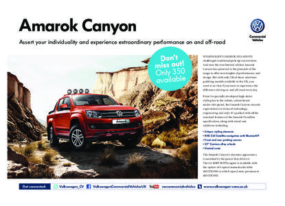 Amarok Canyon Insert ; Amarok Canyon insert ; VWCV 2012 Brochure reprints