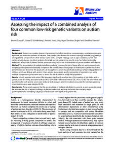 Carayol et al. Molecular Autism 2010, 1:4 http://www.molecularautism.com/content[removed]Open Access  RESEARCH