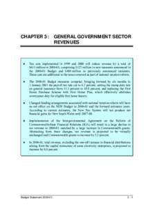 CHAPTER 3:  GENERAL GOVERNMENT SECTOR REVENUES  ¨