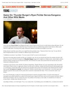 Thunder Burger's Ryan Fichter Serves Kangaroo Sliders - Young & Hungry - Washington City Paper