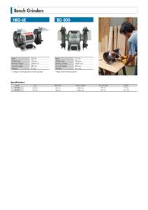 Bench Grinders HBG-6E Input Wheel Size Rotation Speed