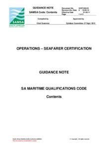 Government / GOP / South African Maritime Safety Authority / Global Maritime Distress Safety System