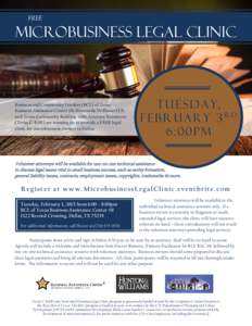 FREE  MICROBUSINESS LEGAL CLINIC Business and Community Lenders (BCL) of Texas Business Assistance Center #8, Hunton & Williams LLP,