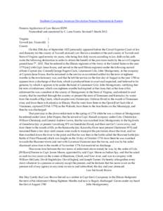 Southern Campaign American Revolution Pension Statements & Rosters Pension Application of Low Brown S5299 Transcribed and annotated by C. Leon Harris. Revised 5 March[removed]Virginia } Tazwell [sic: Tazewell] }