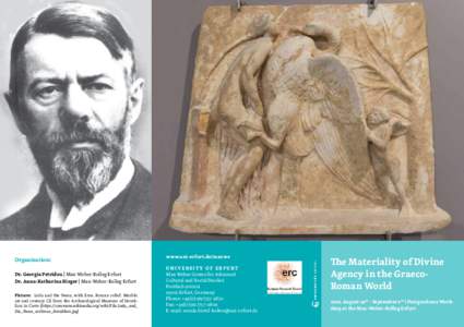 Organization: Dr. Georgia Petridou | Max-Weber-Kolleg Erfurt Dr. Anna-Katharina Rieger | Max-Weber-Kolleg Erfurt Picture: Leda and the Swan, with Eros. Roman relief. Marble. 1st-2nd century CE from the Archaeological Mus