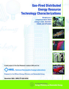 Gas-Fired Distributed Energy Resource Technology Characterizations
