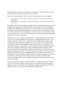 Comparing disease expression across species: an examination of radiation and species specific  disease expression in Mus musculus and Peromyscus leucopus