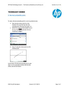 HP Prime Technology Corner 5  The Practice of Statistics for the AP Exam, 5e Section 2-2, P. 125