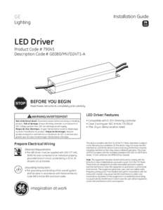 GE Indoor LED Architectural Lighting Fixtures Tetra Driver Installation Guide | ARCH052