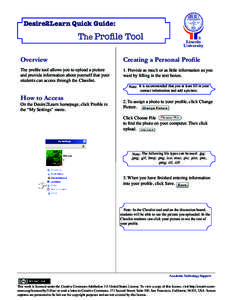 Desire2Learn Quick Guide: The Profile Tool