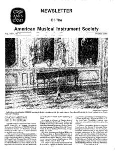 NEWSLETTER Of The American Musical Instrument Society October 1988