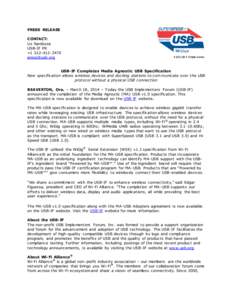 PRESS RELEASE CONTACT: Liz Nardozza USB-IF PR +[removed]removed]