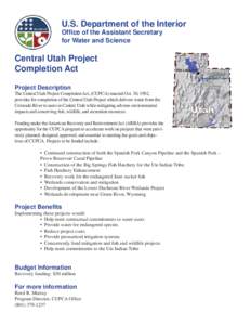 Western United States / June sucker / Ute people / Wetland / United States / Uinta Basin Replacement Project / Ute Indian Rights Settlement / Central Utah Project / Colorado River Storage Project / Utah