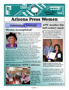 October 2012 TypeRider Arizona Press Women Mission Accomplished!