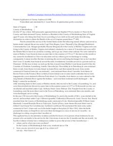 Southern Campaign American Revolution Pension Statements & Rosters Pension Application of Varney Andrews S11992 Transcribed and annotated by C. Leon Harris. [Capitalization partly corrected.] State of Virginia } SS Count