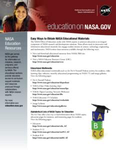 National Aeronautics and Space Administration education on NASA.GOV NASA Education