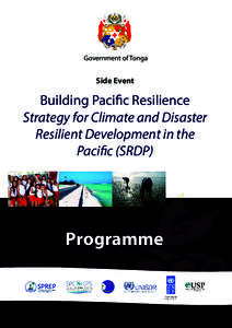 Government of Tonga  Side Event Building Pacific Resilience Strategy for Climate and Disaster