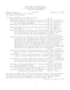 February 1, [removed]Board of Supervisors Minutes