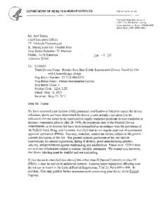 DEPARTMENT OF HEALTH & HUMAN SERVICES  Public Heailth Service Food and [)rug Administration[removed]New Hiampshire Avenue Document Control Room -W066-(i609