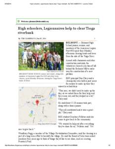 [removed]High schoolers, Legionnaires help to clear Tioga riverbank - By TIM CAMERATO - Laconia Citizen We lcome , planne r@be lmontnh.org